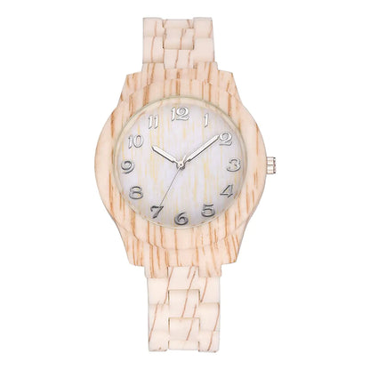 Couple Fashion Quartz Watches with Wood Grain Design