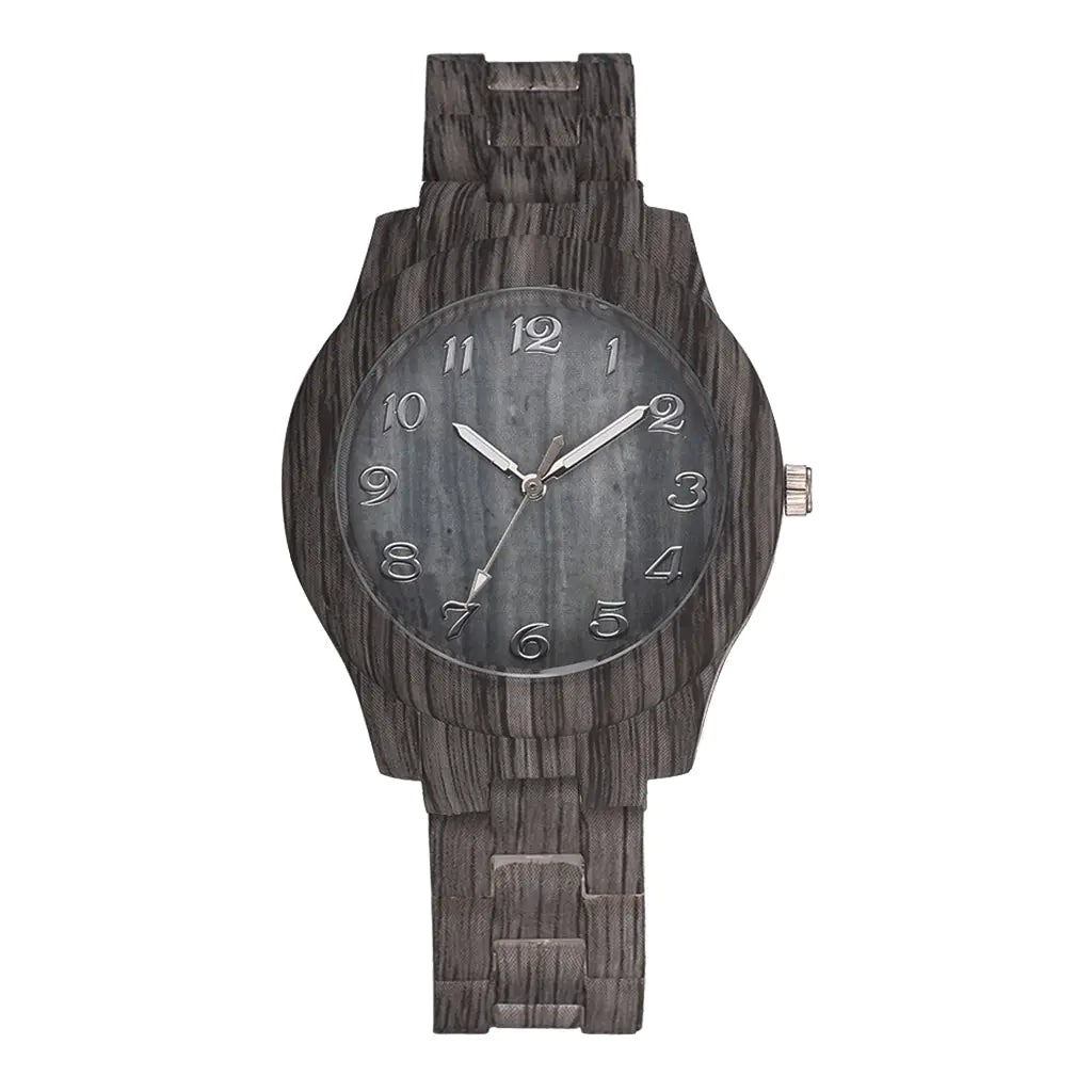 Couple Fashion Quartz Watches with Wood Grain Design