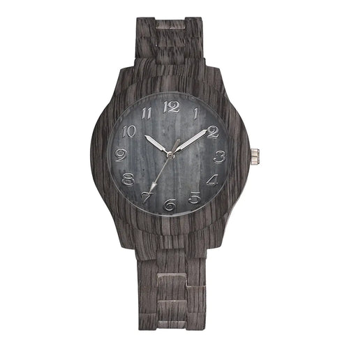 Couple Fashion Quartz Watches with Wood Grain Design