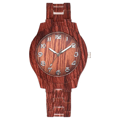 Couple Fashion Quartz Watches with Wood Grain Design